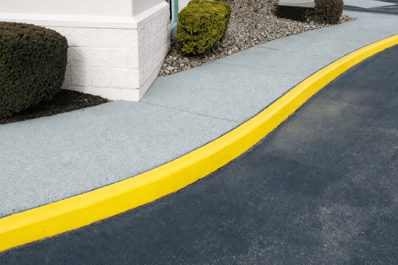 Concrete curbing and sidewalks